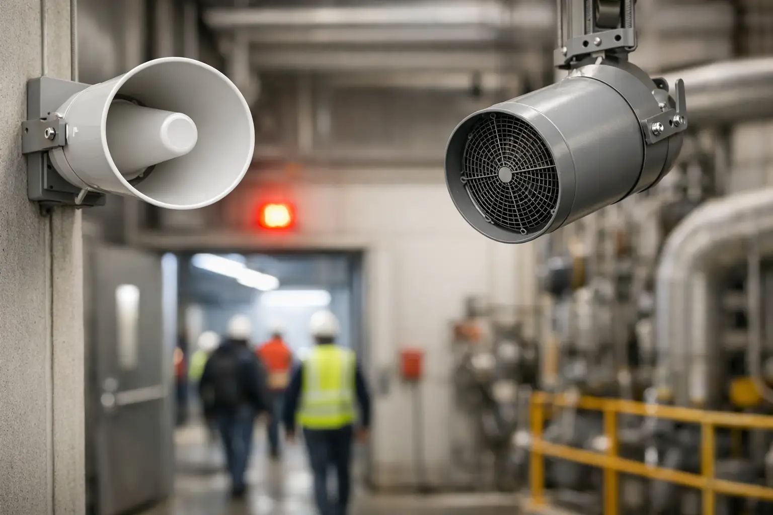 Altavoces para evacuación industrial seguros